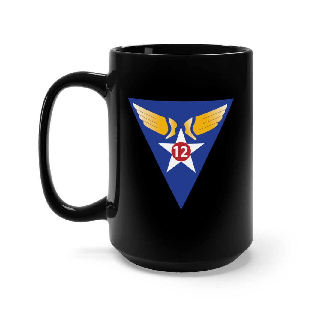 Black Mug 15oz - SSI - AAC - 12th Air Force wo Txt X 300