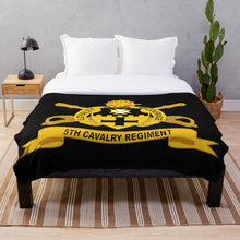 Load image into Gallery viewer, Army - 5th Cavalry Regiment w Br - Ribbon Throw Blanket
