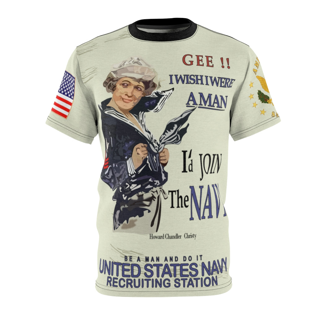 All Over Printing - Navy - I Wish I Were A Man, I'd Join the Navy - American Sailor