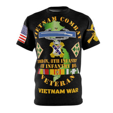 Load image into Gallery viewer, All Over Printing - Army - Vietnam Combat Veteran - 3rd Battalion, 8th Infantry Regiment with CIB, Unit Crest and Vietnam Service Ribbons
