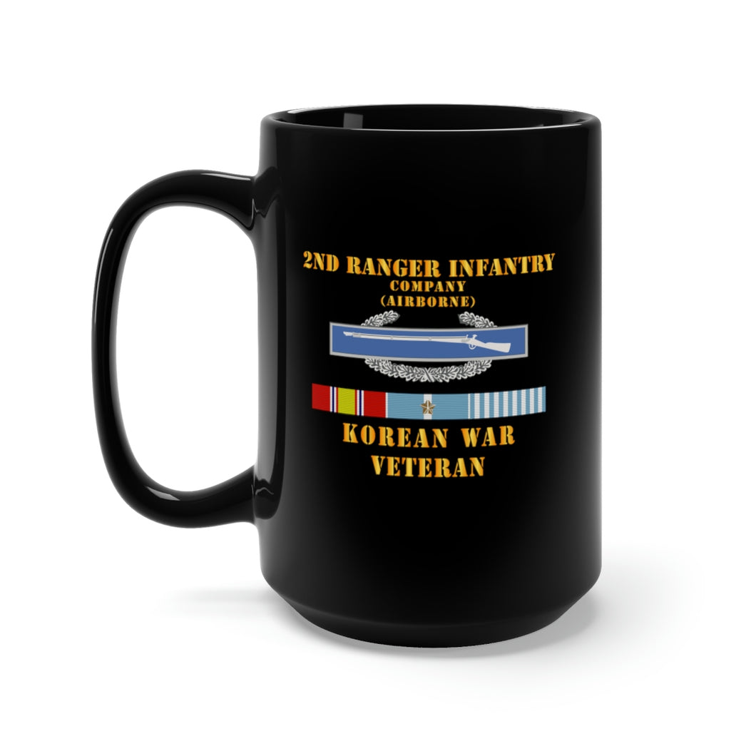 Black Mug 15oz - 2nd Ranger Infantry Company (Airborne) w CIB w Korea Svc x 300