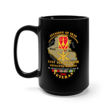 Load image into Gallery viewer, Black Mug 15oz - Army - 31st Air Defense Artillery Bde - OIF - Invasion - 2003 w IRAQ Svc
