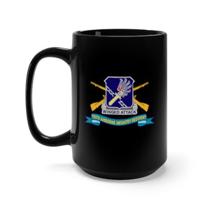 Black Mug 15oz - Army - 188th Airborne Infantry Regiment w Br - DUI - Ribbon X 300