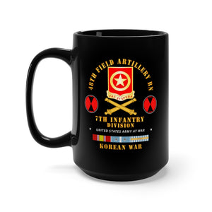 Black Mug 15oz - Army - 48th Field Artillery Bn- 7th Inf Div - KOREA UN SVC