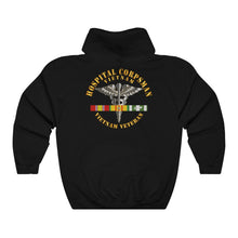 Load image into Gallery viewer, Unisex Heavy Blend Hooded Sweatshirt - Hospital Corpsman - Vietnam Veteran with Vietnam Service Ribbons - Both Front and Back
