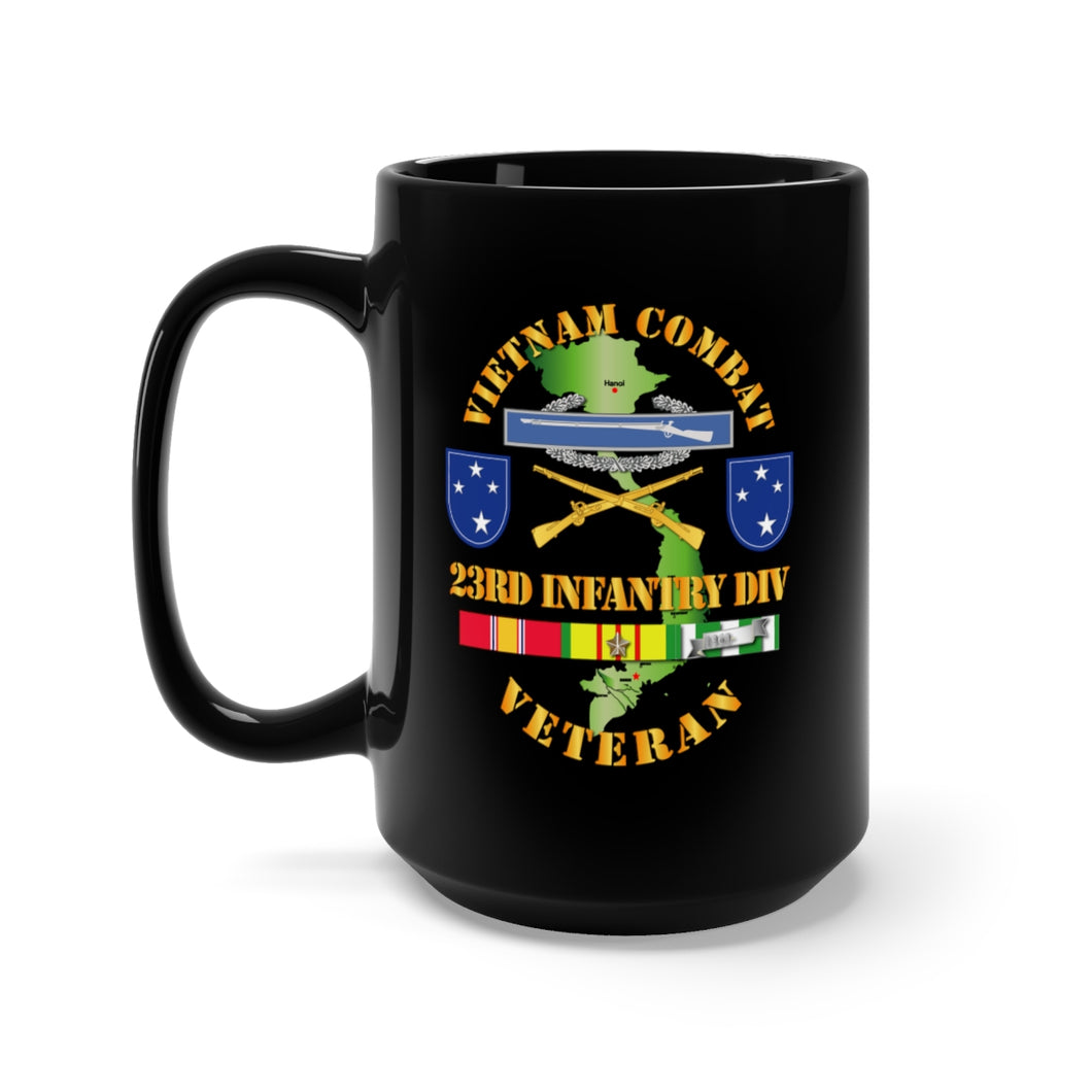 Black Mug 15oz - Army - Vietnam Combat Infantry Veteran w 23rd Inf Div SSI V1