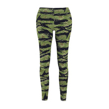 Load image into Gallery viewer, Women&#39;s Cut &amp; Sew Casual Leggings - Vietnam Military Tiger Stripe Jungle Camouflage
