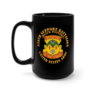 Black Mug 15oz - Army - 528th Support Battalion - DUI - Black Daggers X 300