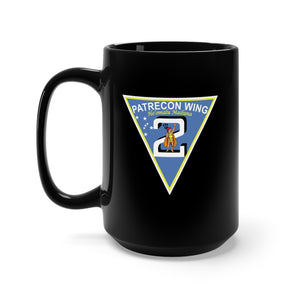 Black Mug 15oz - Navy - Patrol and Reconnaissance Wing Two wo Txt