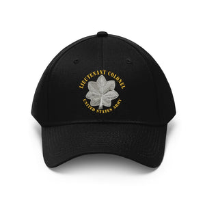 Twill Hat -  Army - Lieutenant Colonel - LTC - V1 - Embroidery