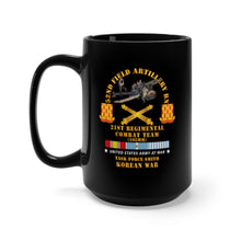 Load image into Gallery viewer, Black Mug 15oz - Army - 52nd FA Bn, 21st RCT, TF Smith - Korean War Korea
