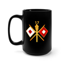 Load image into Gallery viewer, Black Mug 15oz - Army - 17th Signal Battalion w Unit Number - Branch wo Txt
