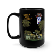 Load image into Gallery viewer, Black Mug 15oz -Army - N Company, 75th Infantry (RANGER), 173rd Airborne Brigade, Vietnam Veteran with Vietnam Service Ribbons
