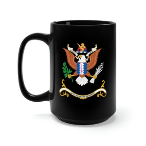 Black Mug 15oz - Army - Regimental Colors - 187th Infantry Regiment - NE DESIT VIRTUS X 300
