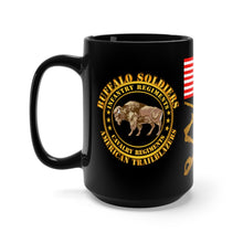 Load image into Gallery viewer, Black Mug 15oz - Army - Cavalry and Infantry Regiments of the Buffalo Soldiers - American History
