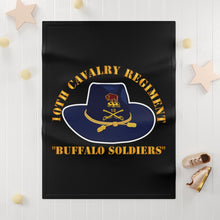 Load image into Gallery viewer, Soft Fleece Blanket - Army - 10th Cavalry Regiment - Buffalo Soldiers
