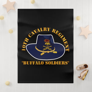 Soft Fleece Blanket - Army - 10th Cavalry Regiment - Buffalo Soldiers