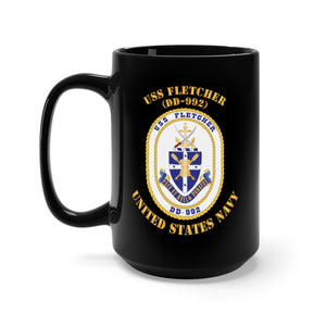 Black Mug 15oz - Navy - USS Fletcher (DD 992) X 300