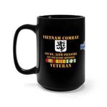 Load image into Gallery viewer, Black Mug 15oz - 1st Battalion, 28th Infantry Regiment, 1st Infantry Division with CIB Vietnam Veteran
