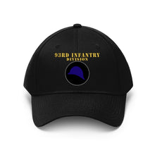 Load image into Gallery viewer, Twill Hat - Army - 93rd Infantry Division - Direct To Garment (DTG) Printed
