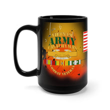 Load image into Gallery viewer, Black Mug 15oz - Army - Combat Cavalryman - Vietnam with CCB, Branch and Vietnam Service Ribbons
