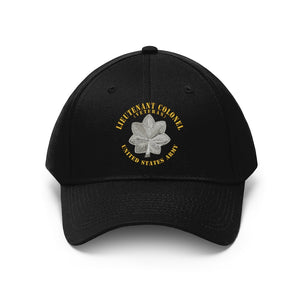 Twill Hat - Army - Lieutenant Colonel - LTC - Veteran - V1 - Embroidery