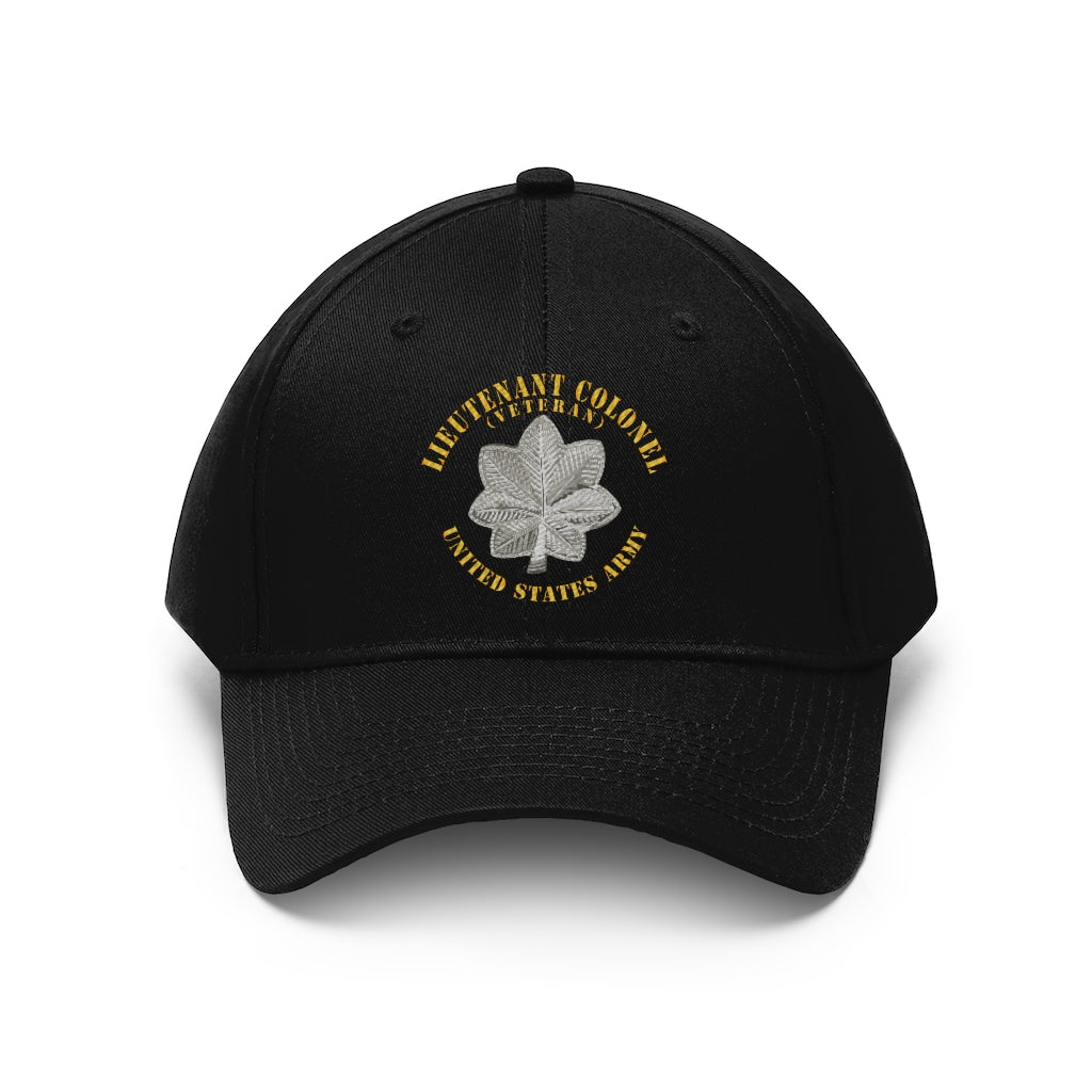 Twill Hat - Army - Lieutenant Colonel - LTC - Veteran - V1 - Embroidery