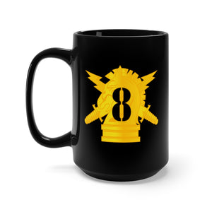 Black Mug 15oz - Army - PSYOPS w 8th Battalion Numeral - Line X 300 - Hat