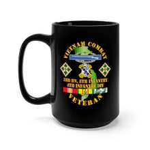 Load image into Gallery viewer, Black Mug 15oz - Army - Vietnam Combat Infantry Veteran w 3rd Bn 8th Inf - 4th ID SSI
