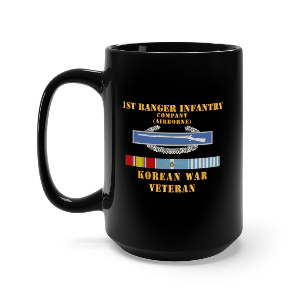 Black Mug 15oz - 1st Ranger Infantry Company (Airborne) w CIB w KOREA SVC x 300