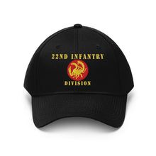 Load image into Gallery viewer, Twill Hat - Army - 22nd Infantry Division - Hat - Embroidery

