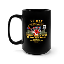 Load image into Gallery viewer, Black Mug 15oz - Army - 761st Tank Bn - VE Day - Victory in Europe Day - End of WWII
