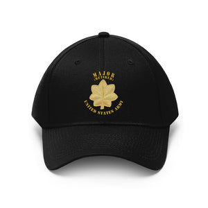 Twill Hat - Army - Major - MAJ - Retired - V1