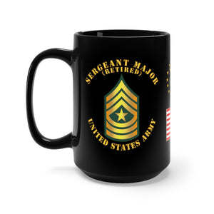 Black Mug 15oz - Army - Sergeant Major - SGM - Retired