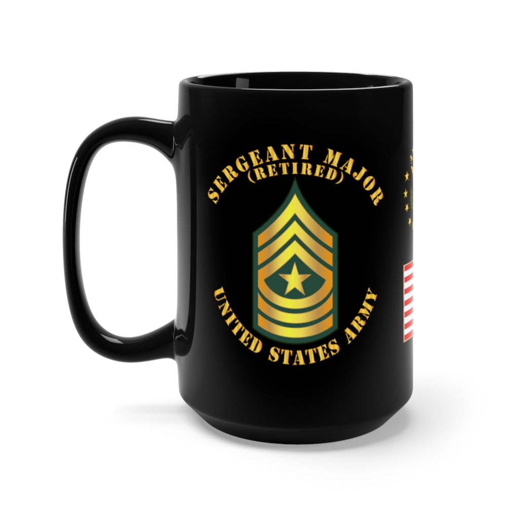 Black Mug 15oz - Army - Sergeant Major - SGM - Retired