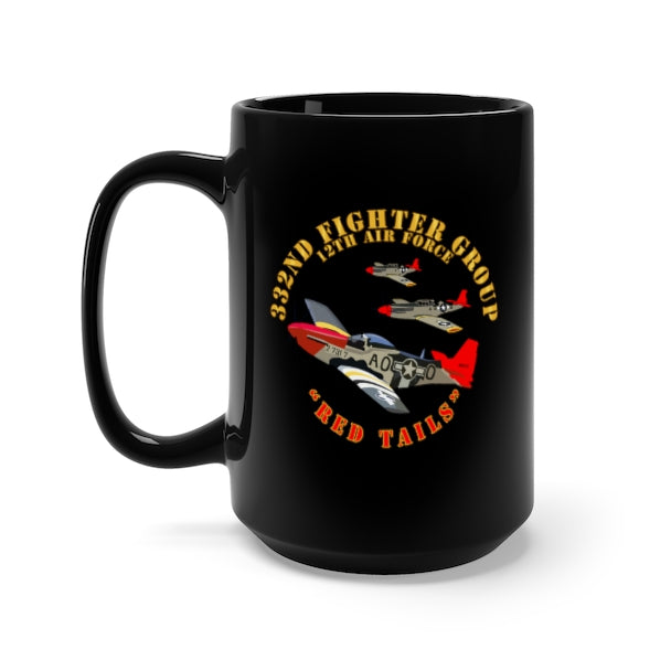 Black Mug 15oz - AAC - 332nd Fighter Group - 12th AF - Red Tails