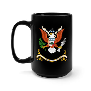 Black Mug 15oz - Army - Regimental Colors -3rd Infantry wo Flag X 300