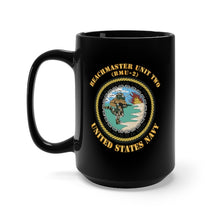 Load image into Gallery viewer, Black Mug 15oz - Navy - Beachmaster Unit Two (BMU-2) X 300
