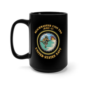 Black Mug 15oz - Navy - Beachmaster Unit Two (BMU-2) X 300