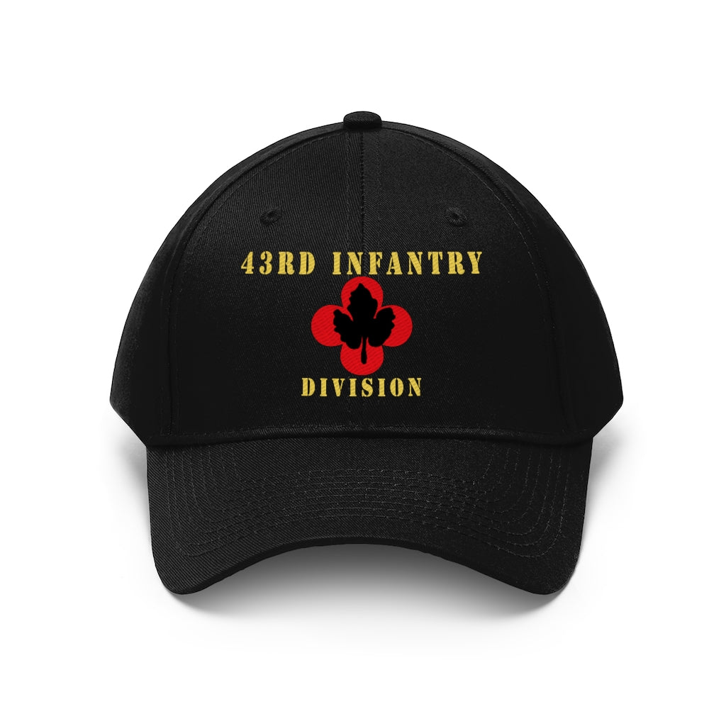 Twill Hat - Army - 43rd Infantry Division - Hat - Embroidery