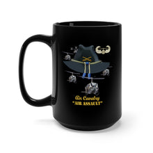 Load image into Gallery viewer, Black Mug 15oz - Army - Cavalry Hat - Air Assault  w Br w AA Badge  w Slicks
