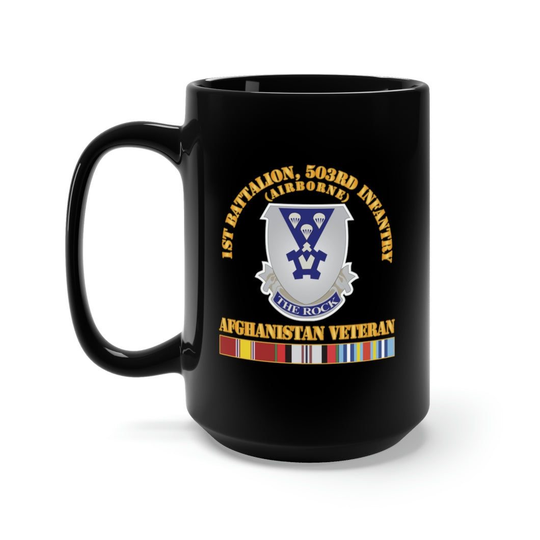 Black Mug 15oz - Army - 1st Bn 503rd Infantry - Afghanistan Veteran X 300