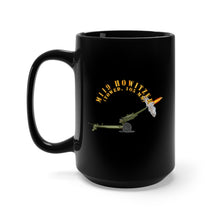 Load image into Gallery viewer, Black Mug 15oz - Army - M119 howitzer - Firing - Towed, 105MM
