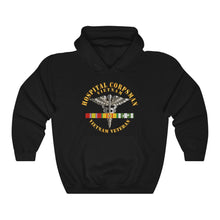 Load image into Gallery viewer, Unisex Heavy Blend Hooded Sweatshirt - Hospital Corpsman - Vietnam Veteran with Vietnam Service Ribbons - Both Front and Back
