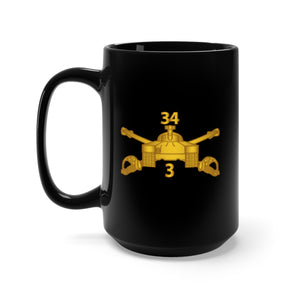 Black Mug 15oz - Army - 3rd Bn 34th Armor - Armor Branch wo Txt