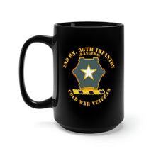 Load image into Gallery viewer, Black Mug 15oz - Army - 2nd Bn 36th Infantry DUI - Rangers - Cold War Vet
