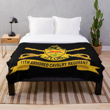 Load image into Gallery viewer, Army - 11th Armored Cavalry Regiment w Br - Ribbon Throw Blanket
