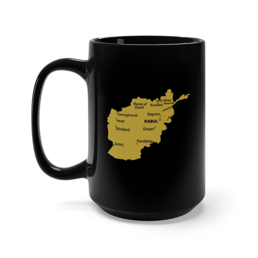 Black Mug 15oz - Afghan - Afghanistan Map