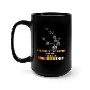 Black Mug 15oz - Army - 57th Assault Helicopter Co w VN SVC X 300