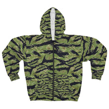 Load image into Gallery viewer, AOP Unisex Zip Hoodie - Military Tiger Stripe Jungle Camouflage
